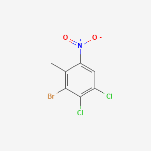 molecular formula C7H4BrCl2NO2 B13944688 3-Bromo-1,2-dichloro-4-methyl-5-nitrobenzene 