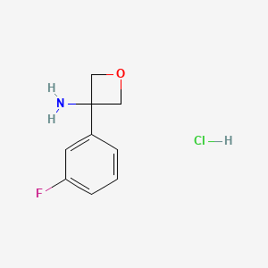 molecular formula C9H11ClFNO B1394472 3-(3-Fluorophenyl)oxetan-3-amine hydrochloride CAS No. 1332921-18-2