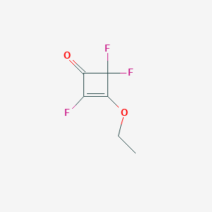 molecular formula C6H5F3O2 B13944777 2-Cyclobuten-1-one, 3-ethoxy-2,4,4-trifluoro- 