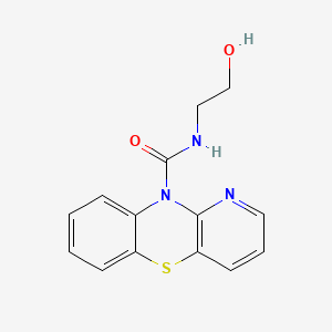 molecular formula C14H13N3O2S B13944779 10H-Pyrido(3,2-b)(1,4)benzothiazine-10-carboxamide, N-(2-hydroxyethyl)- CAS No. 63886-03-3