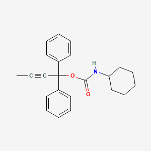 molecular formula C23H25NO2 B13944798 1,1-Diphenyl-2-butynyl cyclohexylcarbamate CAS No. 20930-10-3