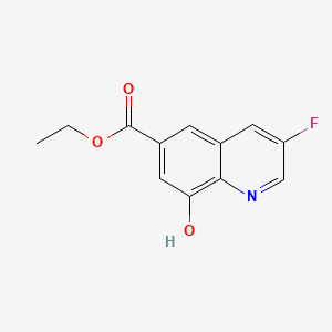 molecular formula C12H10FNO3 B13944809 Ethyl 3-fluoro-8-hydroxy-6-quinolinecarboxylate 