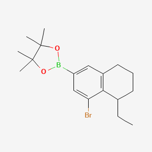 molecular formula C18H26BBrO2 B13944812 2-(4-bromo-5-ethyl-5,6,7,8-tetrahydronaphthalen-2-yl)-4,4,5,5-tetramethyl-1,3,2-dioxaborolane 