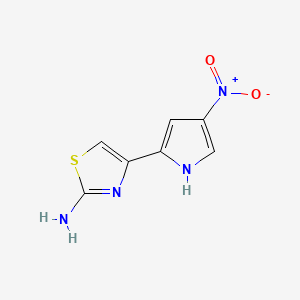 molecular formula C7H6N4O2S B13944816 4-(4-Nitro-1H-pyrrol-2-yl)-2-thiazolamine CAS No. 58139-56-3