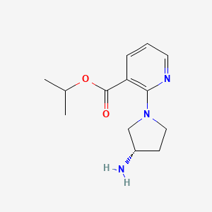 molecular formula C13H19N3O2 B1394483 3-吡啶甲酸，2-[(3S)-3-氨基-1-吡咯烷基]，1-甲基乙酯 CAS No. 1315560-05-4