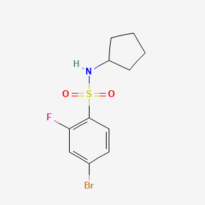 molecular formula C11H13BrFNO2S B1394486 4-溴-N-环戊基-2-氟苯磺酰胺 CAS No. 1334497-45-8