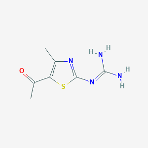 molecular formula C7H10N4OS B1394490 N-(5-乙酰基-4-甲基-1,3-噻唑-2-基)胍 CAS No. 33633-46-4