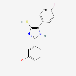 molecular formula C16H13FN2OS B1394496 4-(4-氟苯基)-2-(3-甲氧基苯基)-1H-咪唑-5-硫醇 CAS No. 1326832-84-1