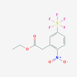 molecular formula C10H10F5NO4S B1394503 乙酸(2-硝基-5-(五氟硫代)苯基)酯 CAS No. 1309569-23-0