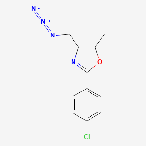 molecular formula C11H9ClN4O B1394505 4-(Azidomethyl)-2-(4-chlorophenyl)-5-methyl-1,3-oxazole CAS No. 1351398-82-7