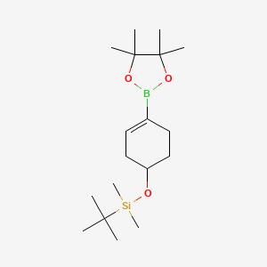 tert-Butyldimethyl((4-(4,4,5,5-tetramethyl-1,3,2-dioxaborolan-2-yl)cyclohex-3-en-1-yl)oxy)silane