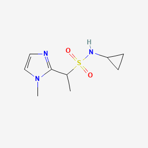 molecular formula C9H15N3O2S B13945078 N-cyclopropyl-1-(1-methyl-1H-imidazol-2-yl)ethanesulfonamide 