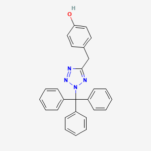 molecular formula C27H22N4O B1394508 4-((2-Trityl-2H-tetrazol-5-yl)methyl)phenol CAS No. 164334-17-2