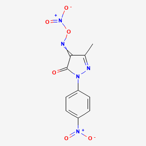 1H-Pyrazole-4,5-dione, 3-methyl-1-(4-nitrophenyl)-, 4-(O-nitrooxime)