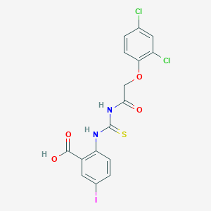 2-[[2-(2,4-Dichlorophenoxy)acetyl]carbamothioylamino]-5-iodobenzoic acid