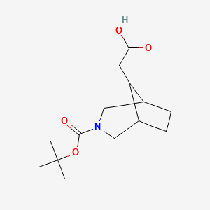 molecular formula C14H23NO4 B1394515 2-(3-(tert-Butoxycarbonyl)-3-azabicyclo[3.2.1]octan-8-yl)acetic acid CAS No. 1250996-75-8