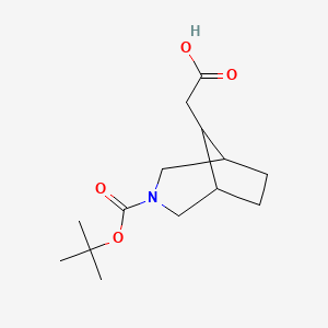 molecular formula C14H23NO4 B1394515 2-(3-(叔丁氧羰基)-3-氮杂双环[3.2.1]辛-8-基)乙酸 CAS No. 1250996-75-8