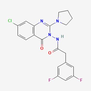 molecular formula C20H17ClF2N4O2 B13945184 N-(7-chloro-4-oxo-2-pyrrolidin-1-yl-4H-quinazolin-3-yl)-2-(3,5-difluorophenyl)acetamide 