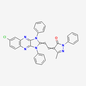 3H-Pyrazol-3-one, 4-[(6-chloro-1,3-dihydro-1,3-diphenyl-2H-imidazo[4,5-b]quinoxalin-2-ylidene)ethylidene]-2,4-dihydro-5-methyl-2-phenyl-