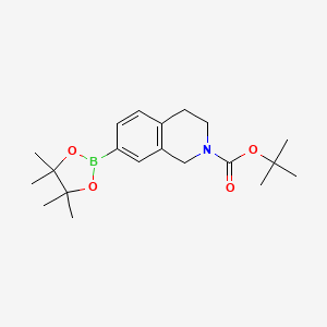 molecular formula C20H30BNO4 B1394520 叔丁基 7-(4,4,5,5-四甲基-1,3,2-二氧杂硼环-2-基)-3,4-二氢异喹啉-2(1H)-羧酸酯 CAS No. 937048-76-5