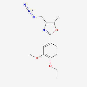 molecular formula C14H16N4O3 B1394524 4-(Azidomethyl)-2-(4-ethoxy-3-methoxyphenyl)-5-methyl-1,3-oxazole CAS No. 1325303-54-5
