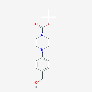 molecular formula C16H24N2O3 B139453 tert-Butyl 4-(4-(hydroxymethyl)phenyl)piperazine-1-carboxylate CAS No. 158985-37-6