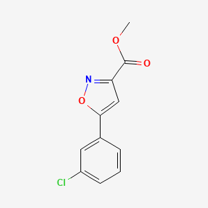 molecular formula C11H8ClNO3 B1394540 5-(3-Chloro-phenyl)-isoxazole-3-carboxylic acid methyl ester CAS No. 660417-41-4