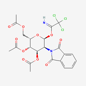 molecular formula C22H21Cl3N2O10 B1394544 3,4,6-三-O-乙酰-2-脱氧-2-邻苯二甲酰亚胺基-β-D-吡喃葡萄糖基 2,2,2-三氯乙酰亚胺 CAS No. 87190-67-8