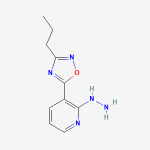 molecular formula C10H13N5O B1394545 2-Hydrazinyl-3-(3-propyl-1,2,4-oxadiazol-5-yl)pyridine CAS No. 1338690-48-4