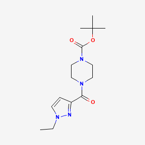 molecular formula C15H24N4O3 B1394547 叔丁基4-[(1-乙基-1H-吡唑-3-基)羰基]哌嗪-1-羧酸酯 CAS No. 1338495-02-5