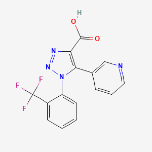 molecular formula C15H9F3N4O2 B1394564 5-(pyridin-3-yl)-1-[2-(trifluoromethyl)phenyl]-1H-1,2,3-triazole-4-carboxylic acid CAS No. 1338653-66-9
