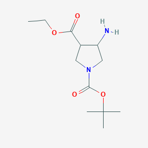 molecular formula C12H22N2O4 B1394568 1-Tert-butyl 3-ethyl 4-aminopyrrolidine-1,3-dicarboxylate CAS No. 1033880-16-8