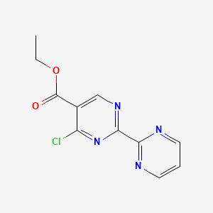 molecular formula C11H9ClN4O2 B1394570 Ethyl 4-chloro-2-(pyrimidin-2-yl)pyrimidine-5-carboxylate CAS No. 432521-55-6
