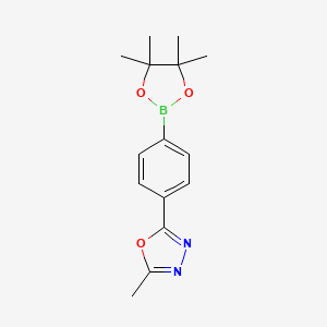 molecular formula C15H19BN2O3 B1394571 2-Methyl-5-[4-(4,4,5,5-tetramethyl-1,3,2-dioxaborolan-2-yl)phenyl]-1,3,4-oxadiazole CAS No. 1056456-24-6