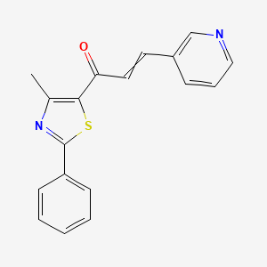 molecular formula C18H14N2OS B1394578 (E)-1-(4-methyl-2-phenyl-1,3-thiazol-5-yl)-3-(3-pyridinyl)-2-propen-1-one CAS No. 1211941-77-3