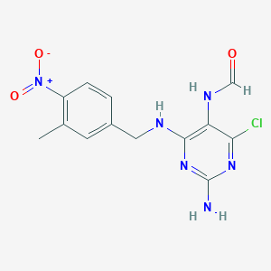 N-[2-amino-4-chloro-6-(3-methyl-4-nitro-benzylamino)-pyrimidin-5-yl]-formamide