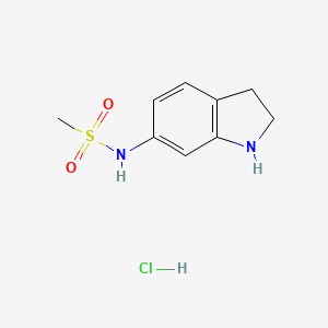 molecular formula C9H13ClN2O2S B1394596 N-(2,3-dihydro-1H-indol-6-yl)methanesulfonamide hydrochloride CAS No. 1263386-37-3
