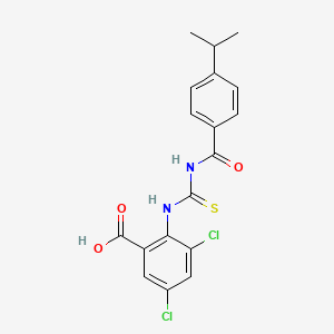 3,5-Dichloro-2-[(4-propan-2-ylbenzoyl)carbamothioylamino]benzoic acid