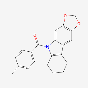 5H-1,3-DIOXOLO(4,5-b)CARBAZOLE, 6,7,8,9-TETRAHYDRO-5-(p-TOLUOYL)-