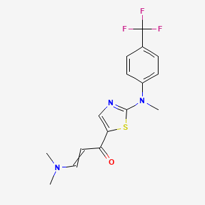 molecular formula C16H16F3N3OS B1394599 (E)-3-(二甲氨基)-1-{2-[甲基-4-(三氟甲基)苯胺基]-1,3-噻唑-5-基}-2-丙烯-1-酮 CAS No. 1211883-38-3