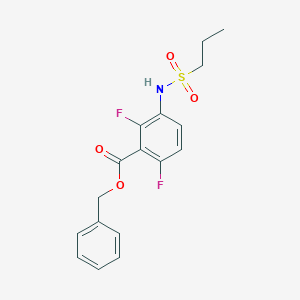 molecular formula C17H17F2NO4S B1394603 2,6-二氟-3-(丙烷-1-磺酰胺基)苯甲酸苄酯 CAS No. 918523-45-2