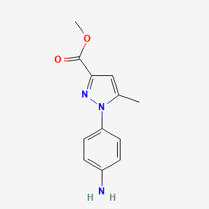 molecular formula C12H13N3O2 B1394608 1-(4-氨基苯基)-5-甲基-1H-吡唑-3-羧酸甲酯 CAS No. 1272756-53-2