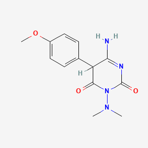 2,4(3H,5H)-Pyrimidinedione, 6-amino-3-(dimethylamino)-5-(4-methoxyphenyl)-