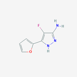 molecular formula C7H6FN3O B1394611 4-fluoro-3-(furan-2-yl)-1H-pyrazol-5-amine CAS No. 1323438-99-8