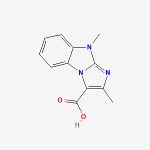 molecular formula C12H11N3O2 B13946156 2,9-Dimethyl-9H-imidazo[1,2-a]benzimidazole-3-carboxylic acid CAS No. 785764-10-5