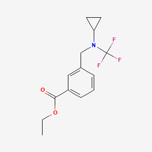 Ethyl 3-((cyclopropyl(trifluoromethyl)amino)methyl)benzoate