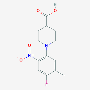 molecular formula C13H15FN2O4 B1394619 1-(4-Fluoro-5-methyl-2-nitrophenyl)piperidine-4-carboxylic acid CAS No. 1261079-65-5