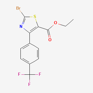 molecular formula C13H9BrF3NO2S B1394623 Ethyl 2-bromo-4-(4-(trifluoromethyl)phenyl)thiazole-5-carboxylate CAS No. 1188153-49-2