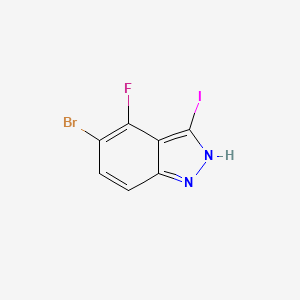 molecular formula C7H3BrFIN2 B1394624 5-溴-4-氟-3-碘-1H-吲唑 CAS No. 1082041-88-0