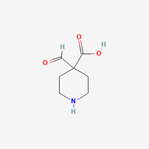 molecular formula C7H11NO3 B13946268 4-Formylpiperidine-4-carboxylic acid CAS No. 344354-78-5